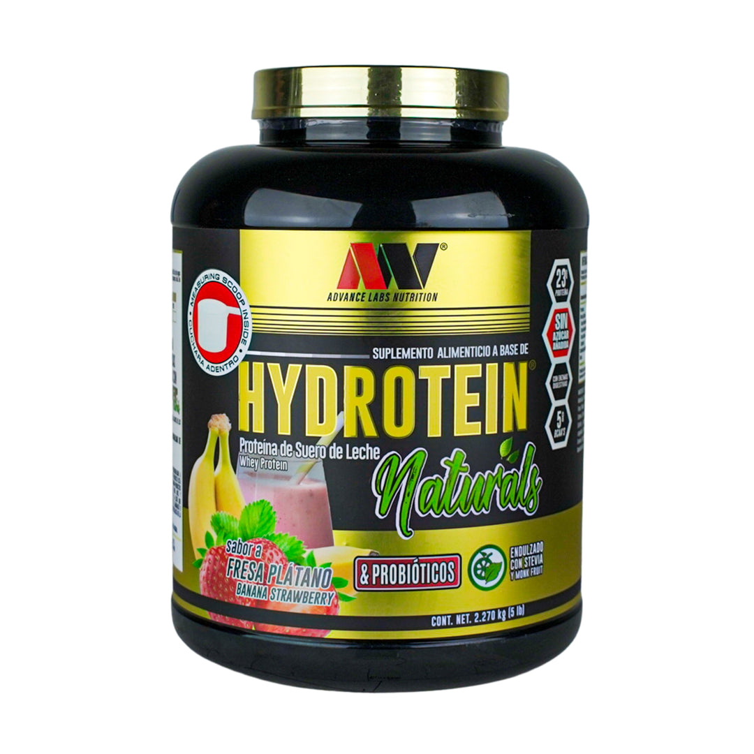 Advance Nutrition Hydrotein Naturals - Proteína de Suero Hidrolizado con Probióticos y BCAAs - Endulzada con Stevia y Monk Fruit | 2.27 kg