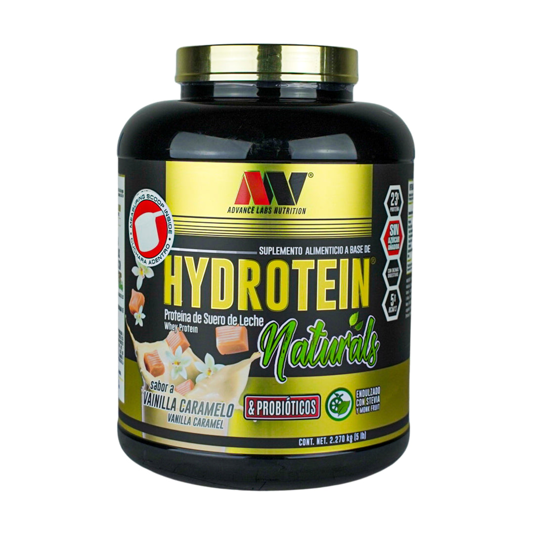 Advance Nutrition Hydrotein Naturals - Proteína de Suero Hidrolizado con Probióticos y BCAAs - Endulzada con Stevia y Monk Fruit | 2.27 kg