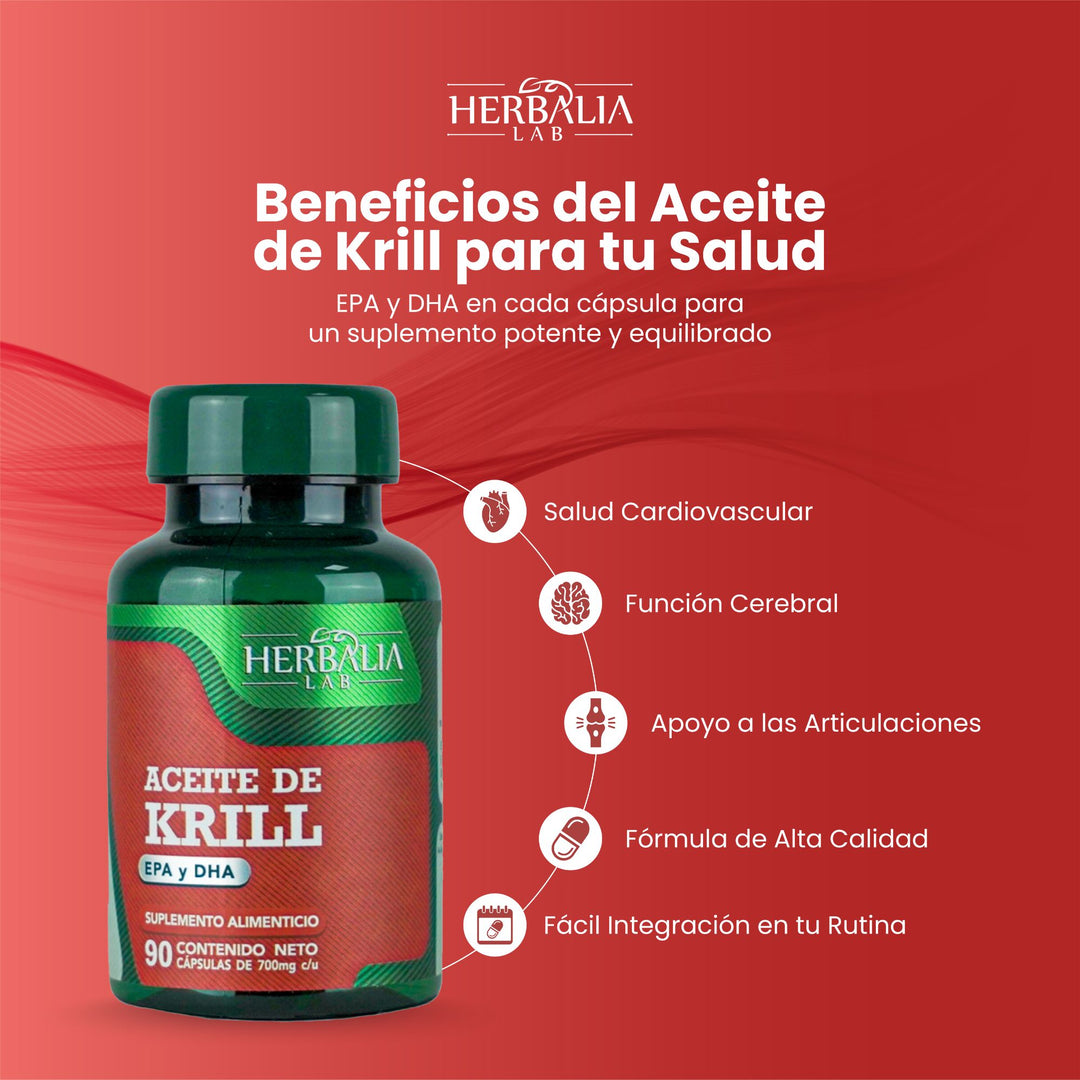 Aceite de Krill de Absorción Avanzada - EPA y DHA - 90 Cápsulas | Herbalia Lab