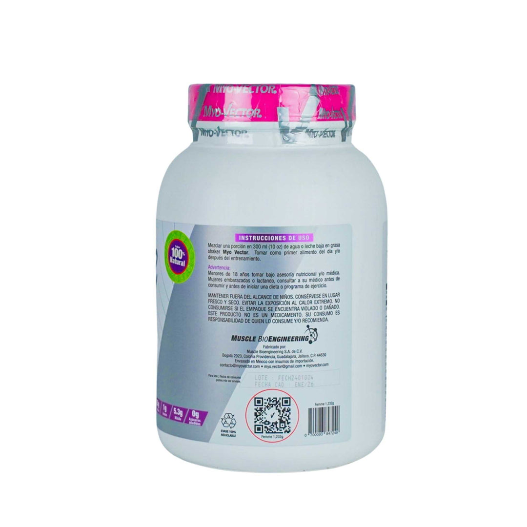 Myo Vector Femme | 100% Proteína de suero de leche hidrolizada | Enzimas digestivas | Colágeno hidrolizado | 80 calorías por servicio | 44 Servicios