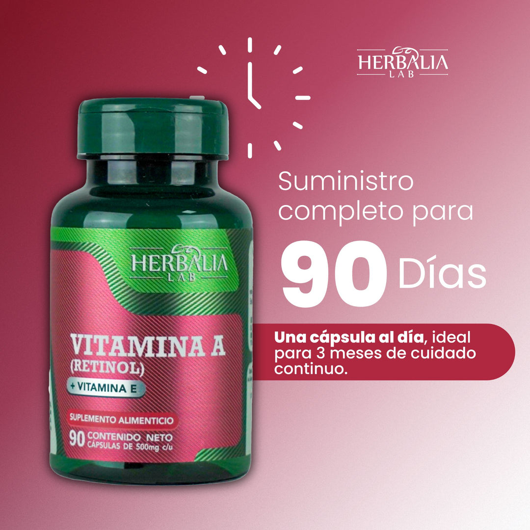 Herbalia Lab | Vitamina A (Retinol) + Vitamina E, Apoyo Nutricional Diario - 90 Cápsulas