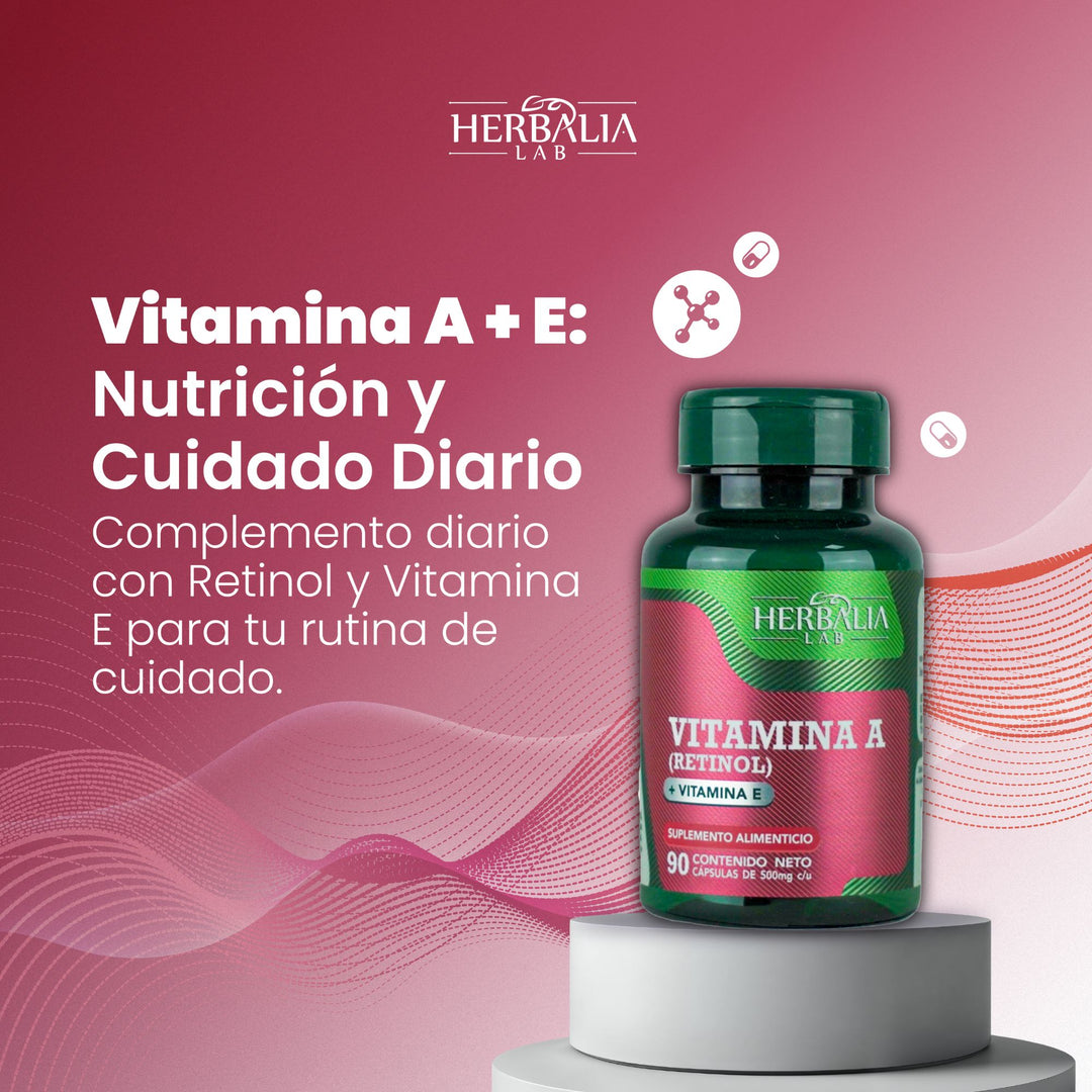 Herbalia Lab | Vitamina A (Retinol) + Vitamina E, Apoyo Nutricional Diario - 90 Cápsulas