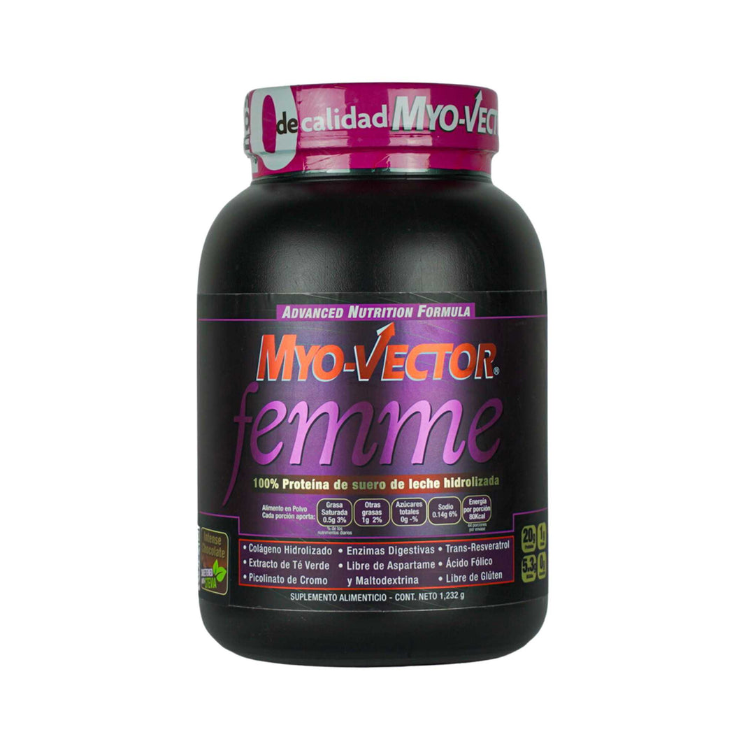 Myo Vector Femme | 100% Proteína de suero de leche hidrolizada | Enzimas digestivas | Colágeno hidrolizado | 80 calorías por servicio | 44 Servicios