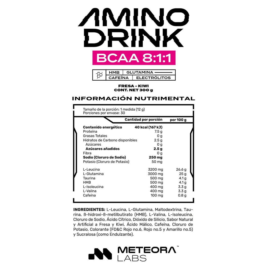 Meteora Labs | Aminodrink |  BCAA, HMB y Electrólitos