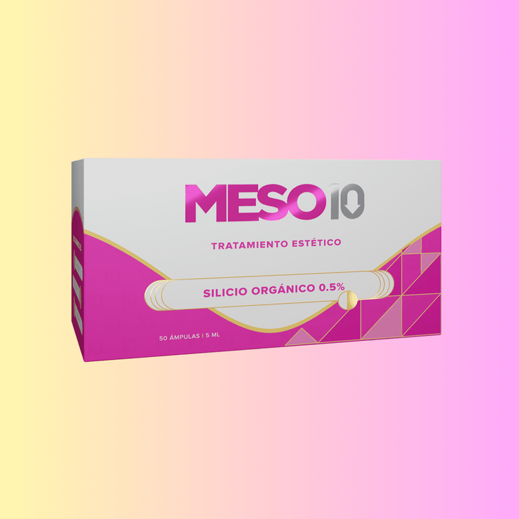 Meso 10 Silicio Orgánico 0.5% - Blíster 10 Ámpulas | Caja Completa 50 Ámpulas | Firmeza y Elasticidad en la Piel